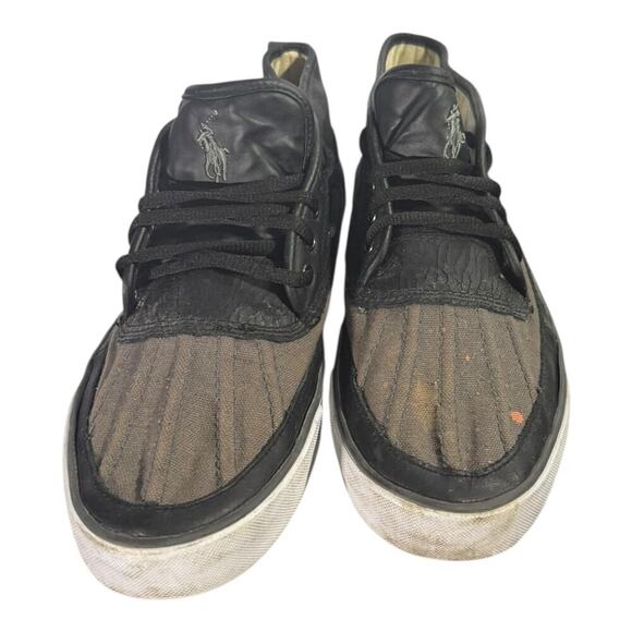 Polo Ralph Lauren Mens Parkstone Mid Sneakers Black/Brown Size 11.5D Lace Up - Picture 3 of 8